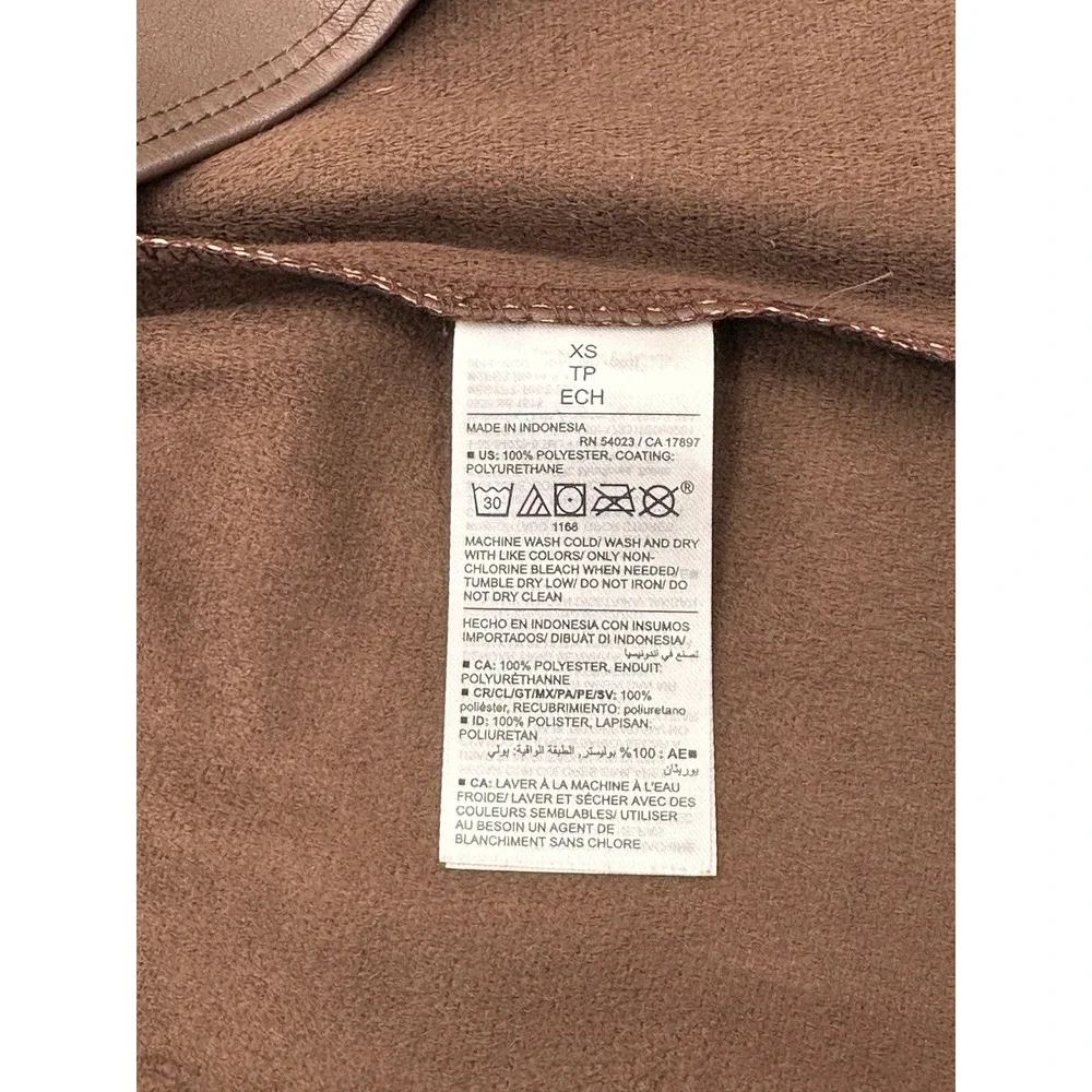 Old Navy Skirt Faux Leather Fitted Mini XS Espresso Bark Brown NWT Vegan Slit